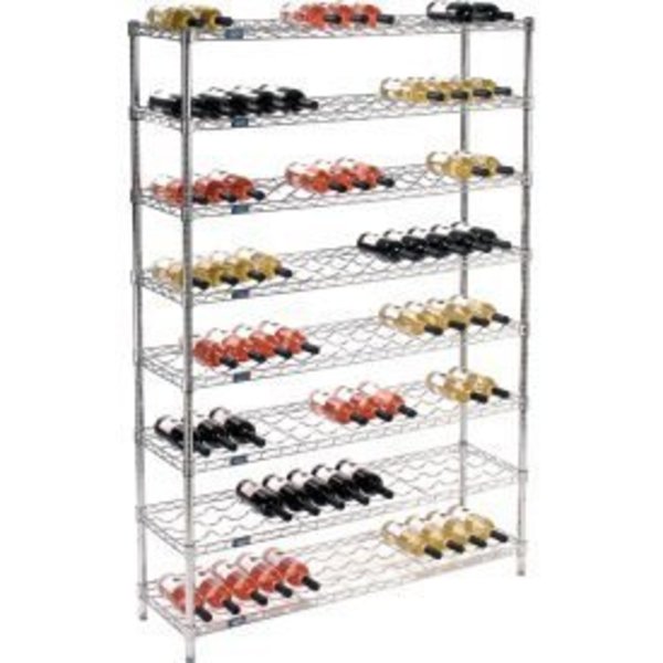 Global Equipment Nexel    Wine Bottle Rack - 104 Bottle 48"W x 14"D x 74"H, Chrome 797149